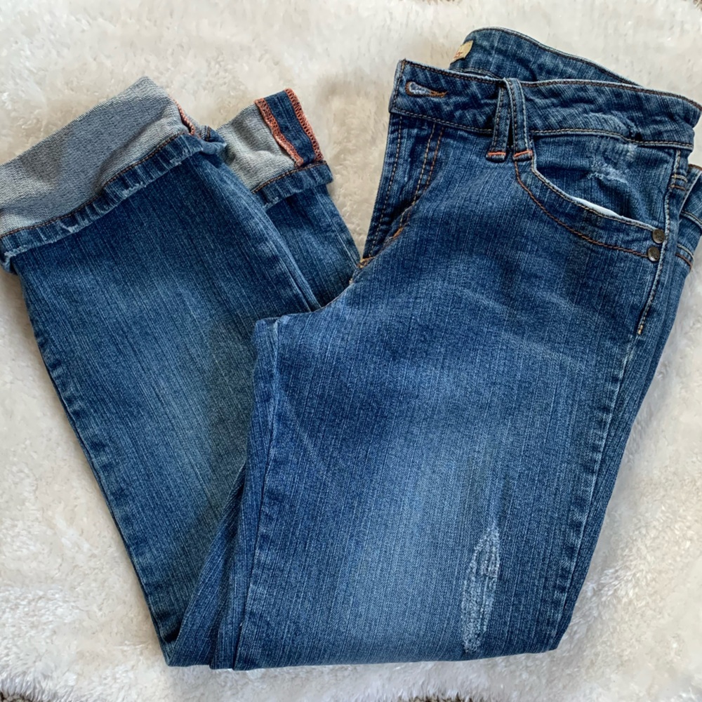 Paris Blues Distressed Cropped Jeans